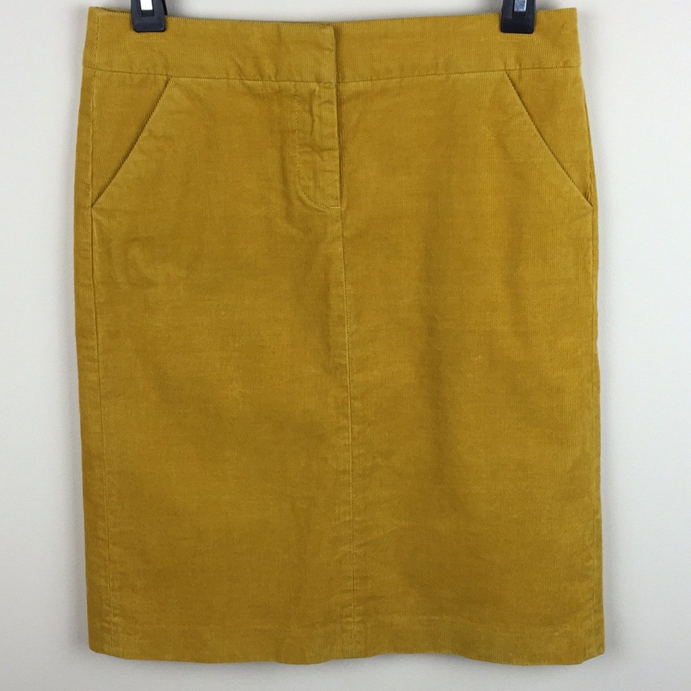 J. Crew - Mustard Yellow Corduroy Skirt